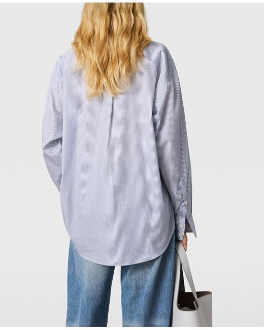 Stella McCartney Blue Cotton Stripe Piqué Double Shirt