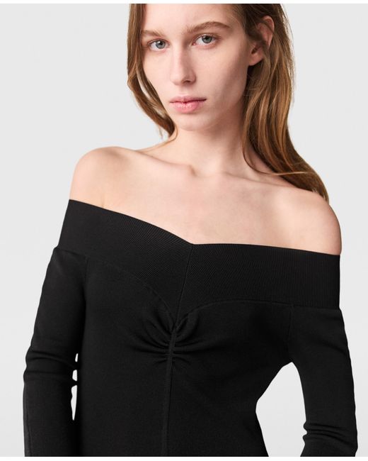 Stella McCartney Black Sheer Long-Sleeve Mesh Maxi Dress