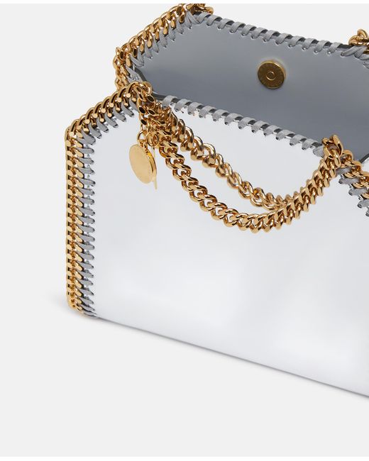 Stella McCartney White Falabella Mirrored Chrome-finish Tote Bag