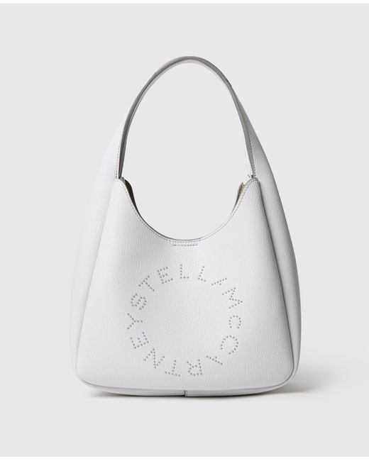 Stella McCartney White Logo Small Hobo Bag