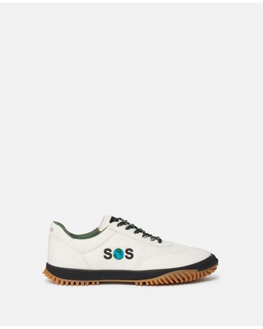 Stella McCartney White Sos Embroidered S-wave Sport Trainers