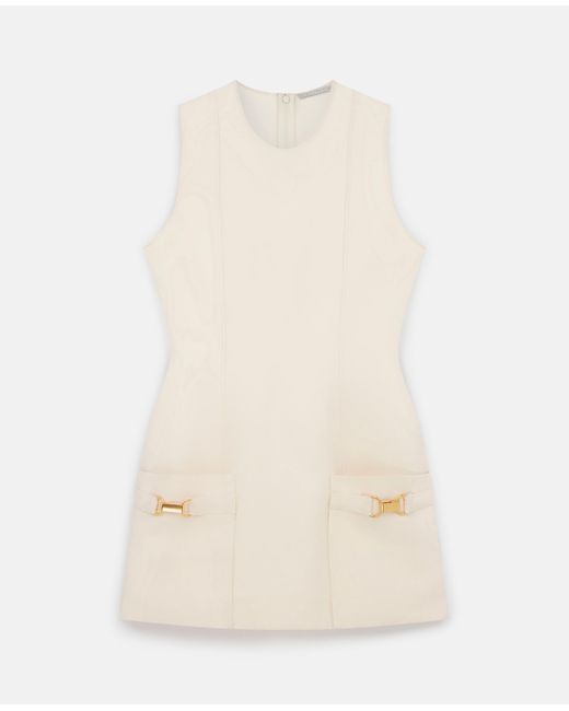 Stella McCartney Natural Clasp-embellished Sleeveless Mini Dress