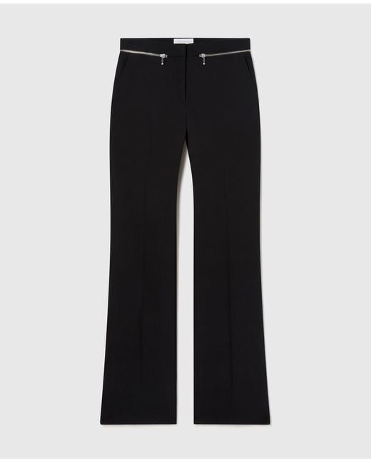 Stella McCartney Black Zip-Detail Straight-Leg Trousers