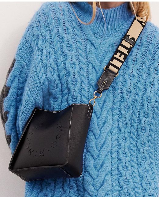 Stella McCartney Blue Logo Square Crossbody Bag