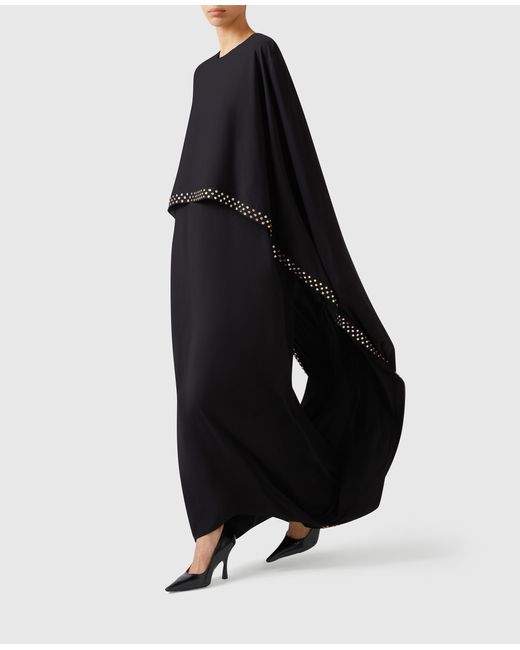 Stella McCartney Blue Lead-Free Crystal Cape Gown