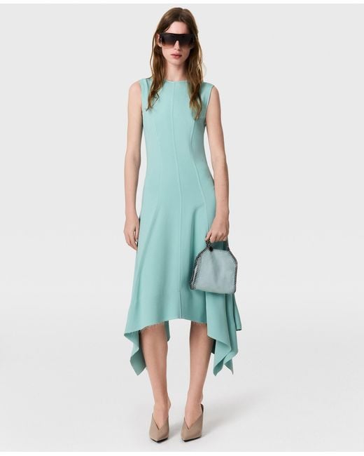 Stella McCartney Blue Asymmetric Hem Midi Dress