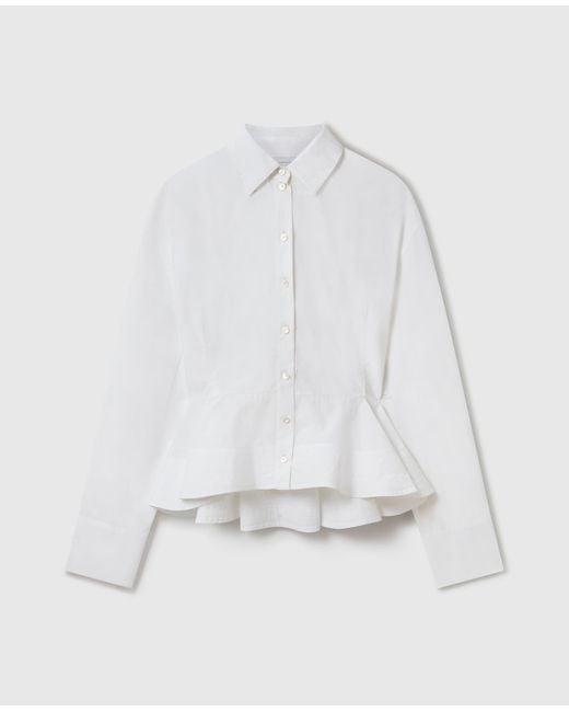 Stella McCartney White Poplin Peplum Shirt