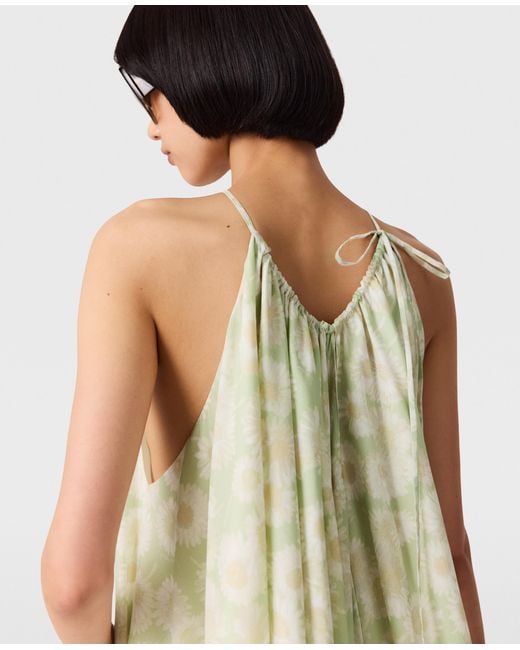 Stella McCartney White Daisy Print Halterneck Mini Dress