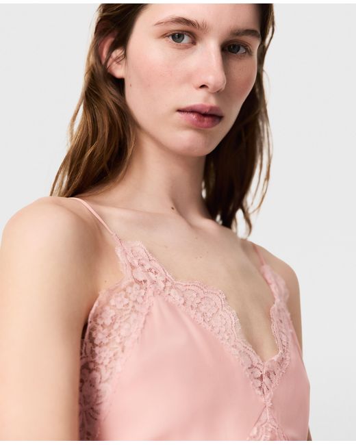 Stella McCartney Pink Lace-Trimmed Midi Dress