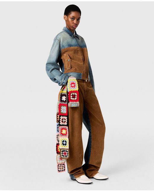 Stella McCartney Blue Corduroy Panel Denim Jacket