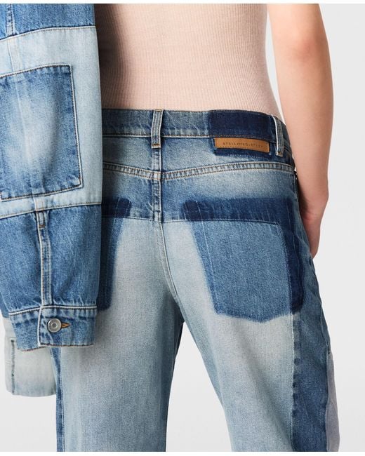 Stella McCartney Blue Patchwork Straight-leg Jeans