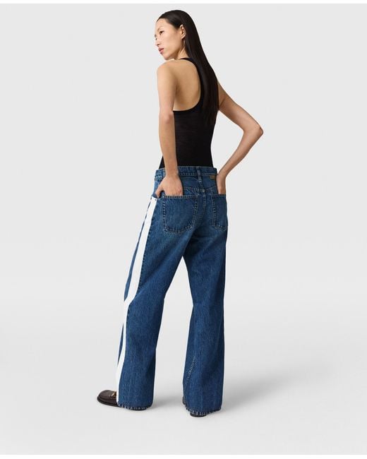 Stella McCartney Blue Side Stripe Straight Leg Jeans