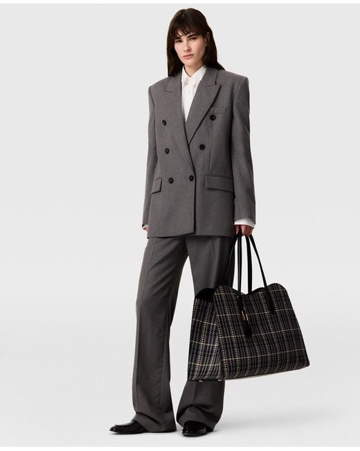 Stella McCartney Gray Double-breasted Flannel Blazer