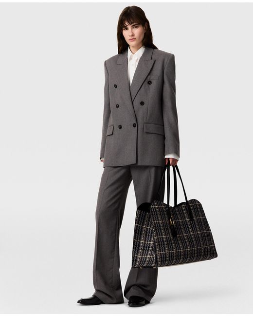 Stella McCartney Gray Double-breasted Flannel Blazer