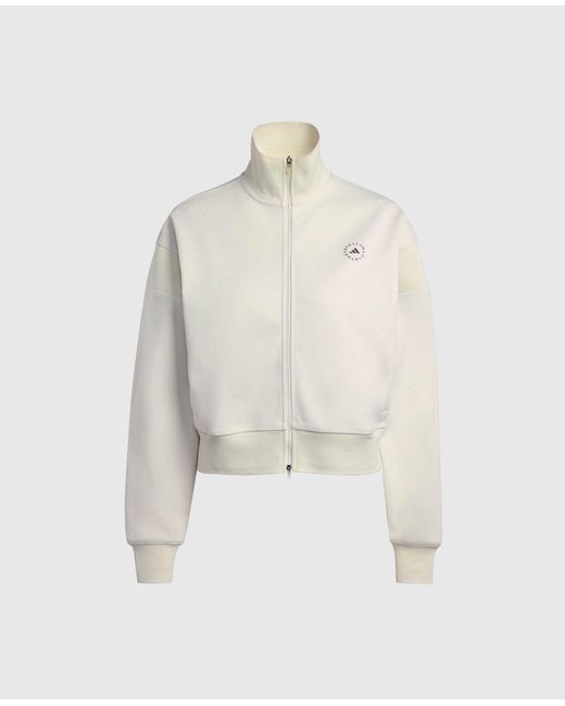 Stella McCartney White Logo Funnel-Neck Full-Zip Sweatshirt