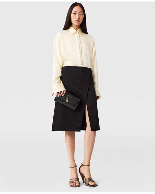 Stella McCartney Black Tailored Satin Midi Skirt