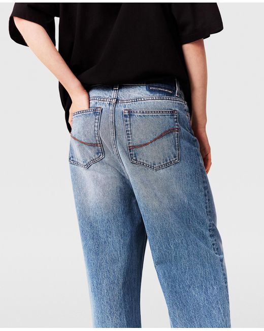 Stella McCartney Blue Faded Wide-Leg High-Rise Denim Jeans