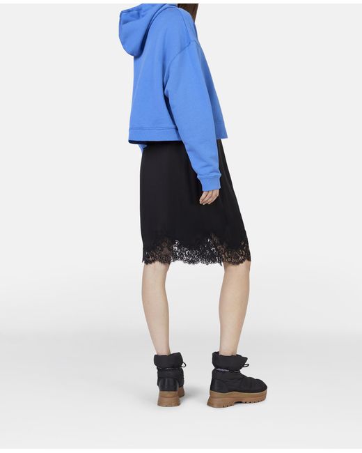 Stella McCartney Black Lace Satin Midi Skirt