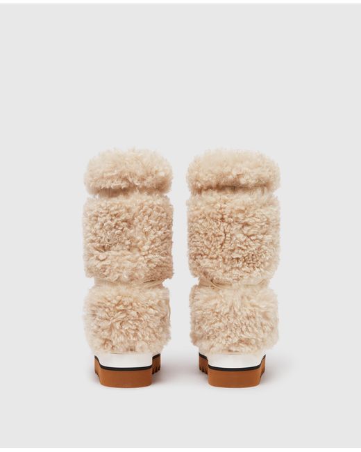 Stella McCartney Natural Sneak-Elyse Plush Teddy Snow Boots