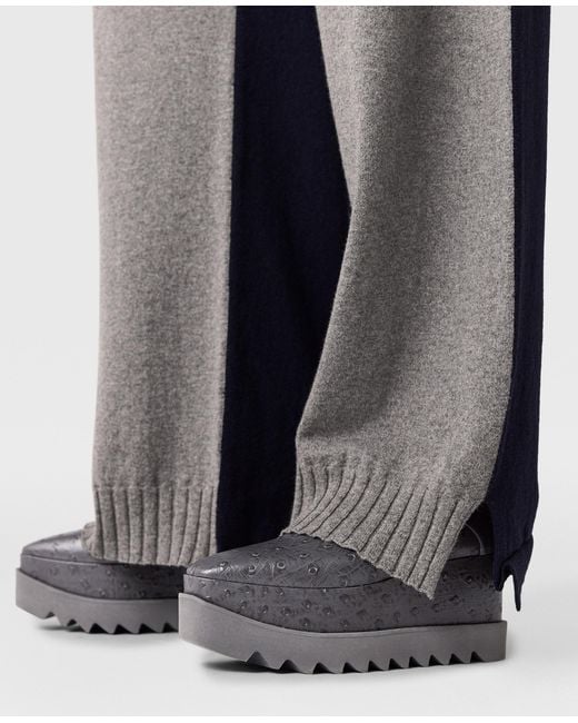 Stella McCartney Gray Elyse Ostrich Platform Shoes