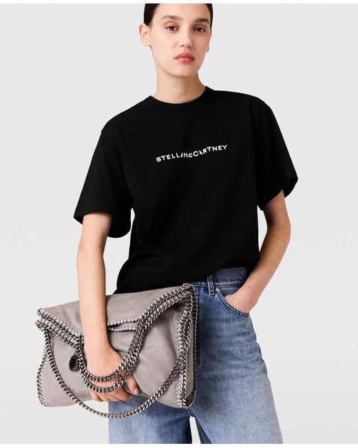 Stella McCartney Black Logo Oversized Cotton T-Shirt
