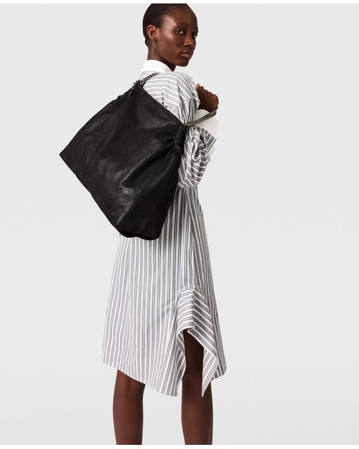 Stella McCartney Gray Long-sleeve Pinstripe Shirt Dress