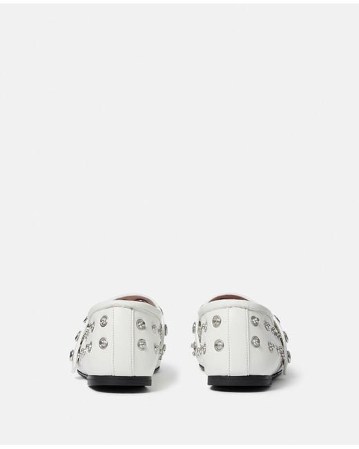 Stella McCartney White Ryder Popper-studded Ballet Flats