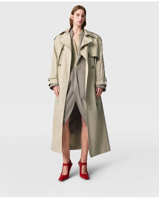 Stella McCartney Natural Oversized Belted Trench Coat