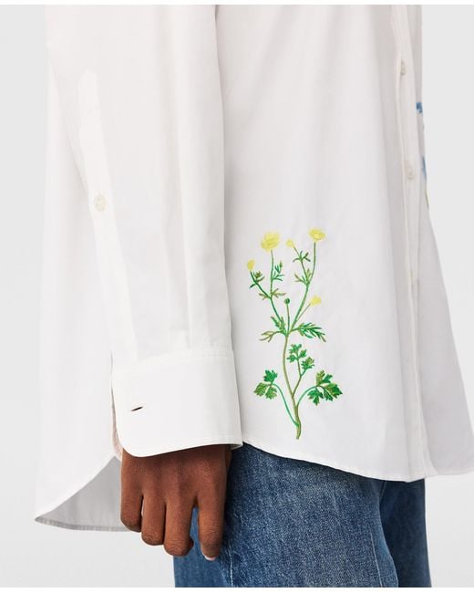 Stella McCartney White Floral Embroidered Shirt