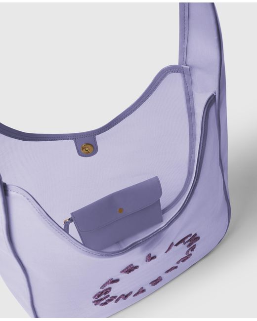 Stella McCartney Purple Logo Mesh Large Hobo Bag