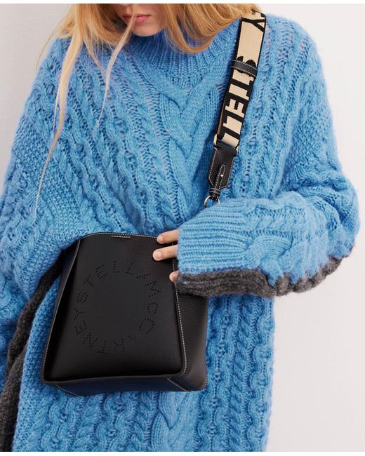 Stella McCartney Blue Logo Square Crossbody Bag