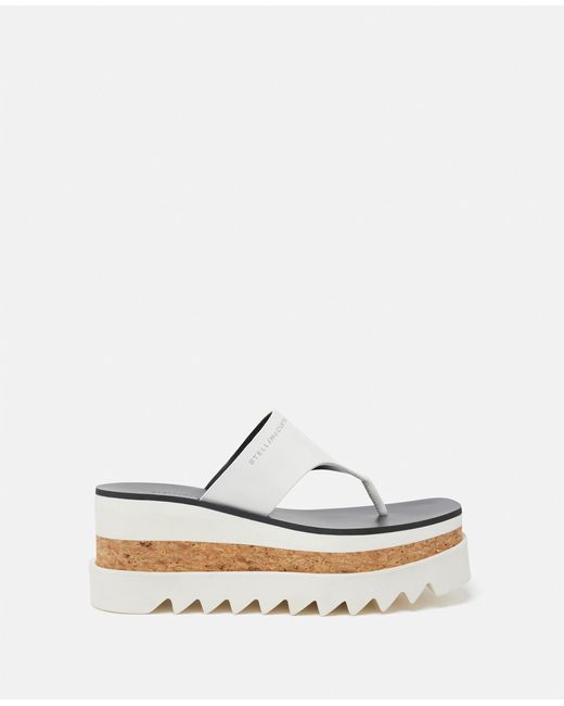 Stella McCartney White Sneak-elyse Platform Thong Sandals