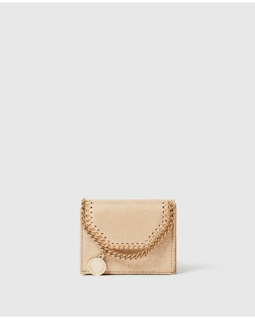 Stella McCartney Natural Falabella Metallic Tri-fold Wallet