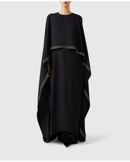 Stella McCartney Blue Lead-Free Crystal Cape Gown