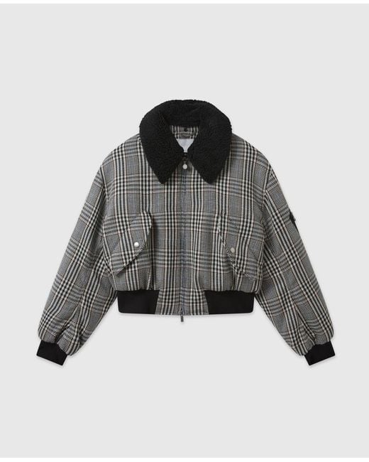 Stella McCartney Black Plush-trimmed Bomber Jacket