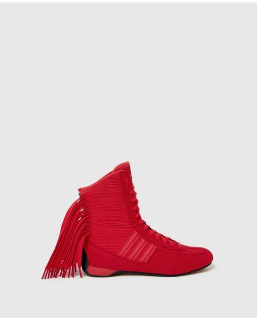 Stella McCartney Red Rasant Fringe High-Top Sneakers