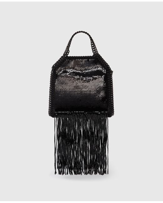 Stella McCartney Black Limited-edition Falabella Sequin Fringe Tiny Tote Bag