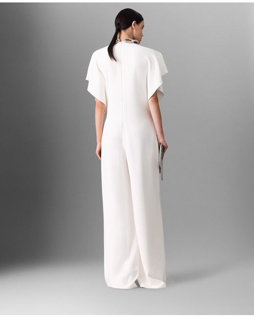 Stella McCartney White Lead-free Crystal Chain Cap-sleeve Jumpsuit