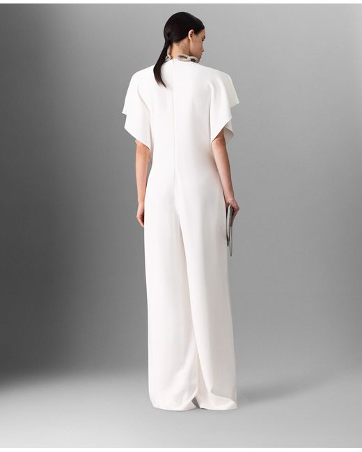 Stella McCartney White Lead-free Crystal Chain Cap-sleeve Jumpsuit