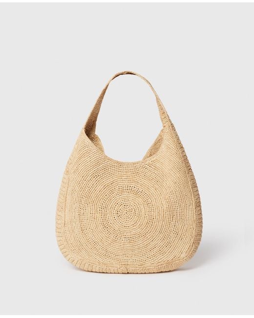 Stella McCartney Natural Logo Raffia Slouchy Medium Tote Bag