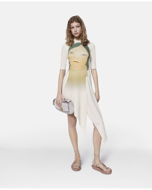 Stella McCartney In The White Room Print Asymmetric Dress