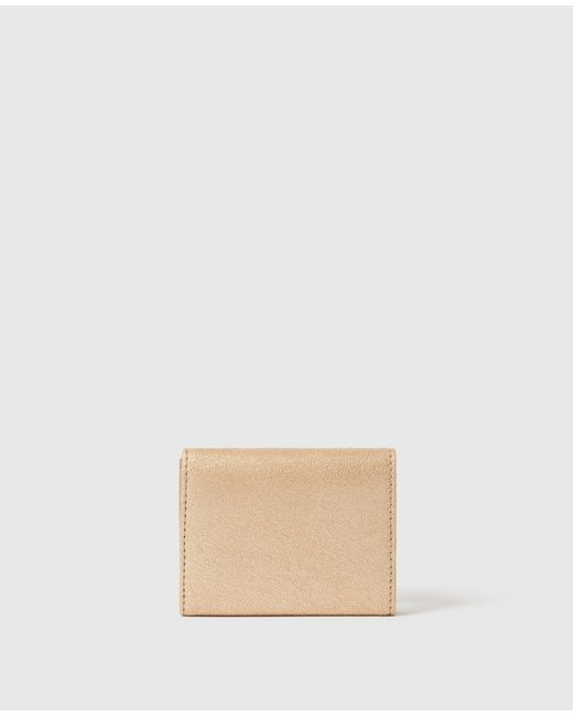 Stella McCartney Natural Falabella Metallic Tri-fold Wallet