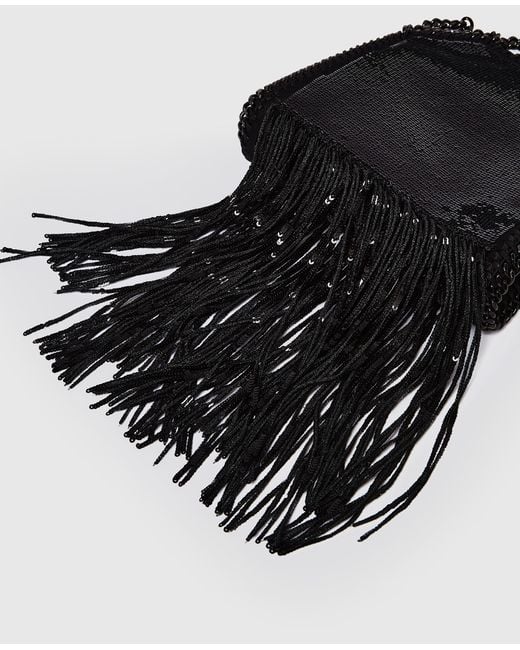 Stella McCartney Black Limited-edition Falabella Sequin Fringe Tiny Tote Bag