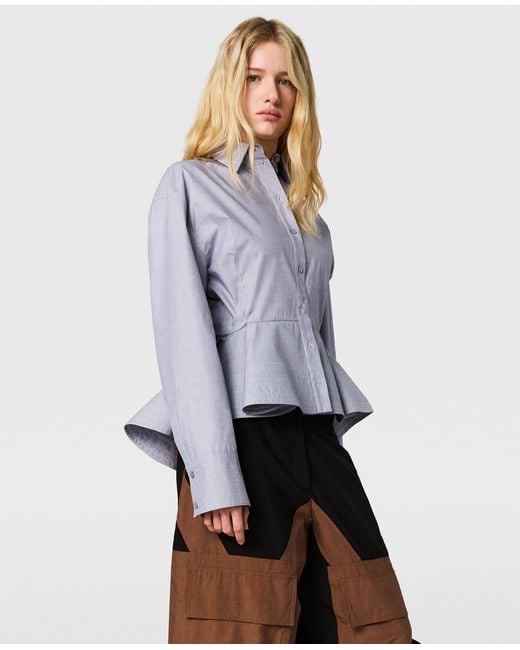 Stella McCartney Blue Chambray Peplum Shirt