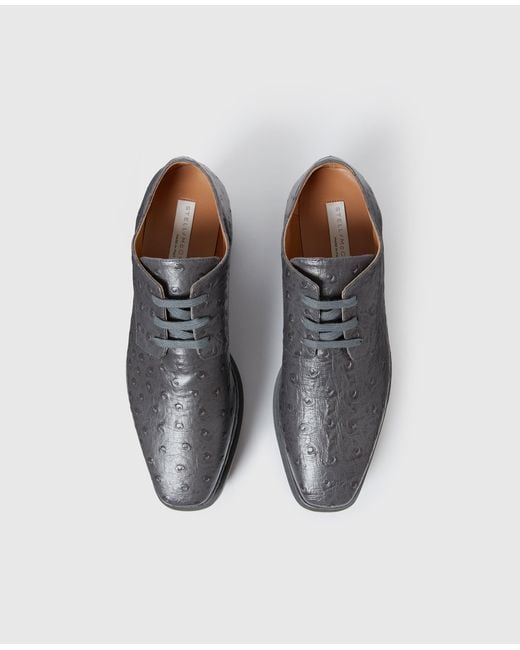 Stella McCartney Gray Elyse Ostrich Platform Shoes