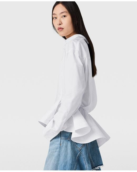 Stella McCartney White Poplin Peplum Shirt