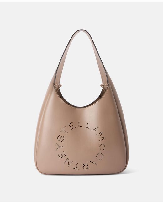 Stella McCartney Natural Logo Slouchy Hobo Tote Bag, , Moss