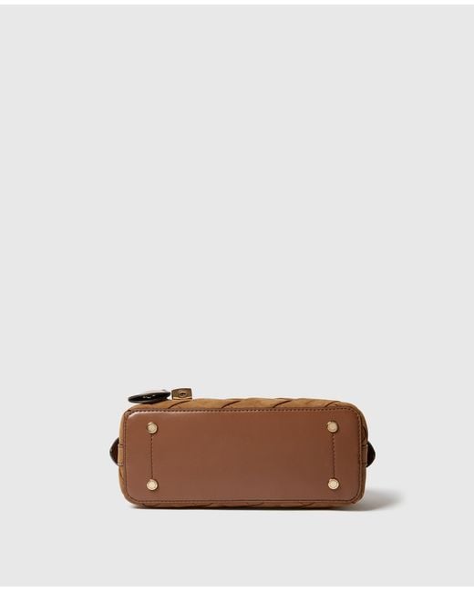Stella McCartney Brown Ryder Woven Suede-Effect Crossbody Bag