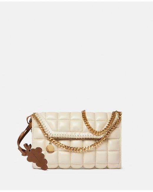 Stella McCartney Natural Falabella Square Quilted Wallet Crossbody Bag