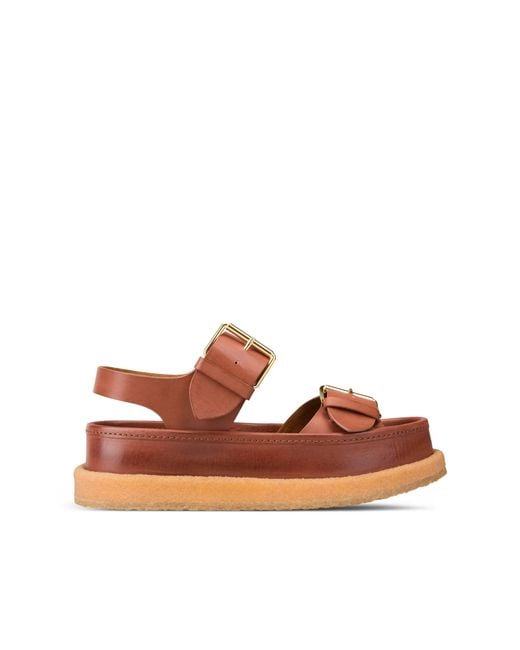 Stella McCartney Brown Buckle Platform Sandal